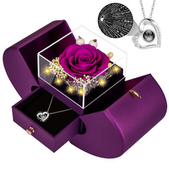 Lebana coffret face ouverte montrant la rose illuminée et présentation élégante