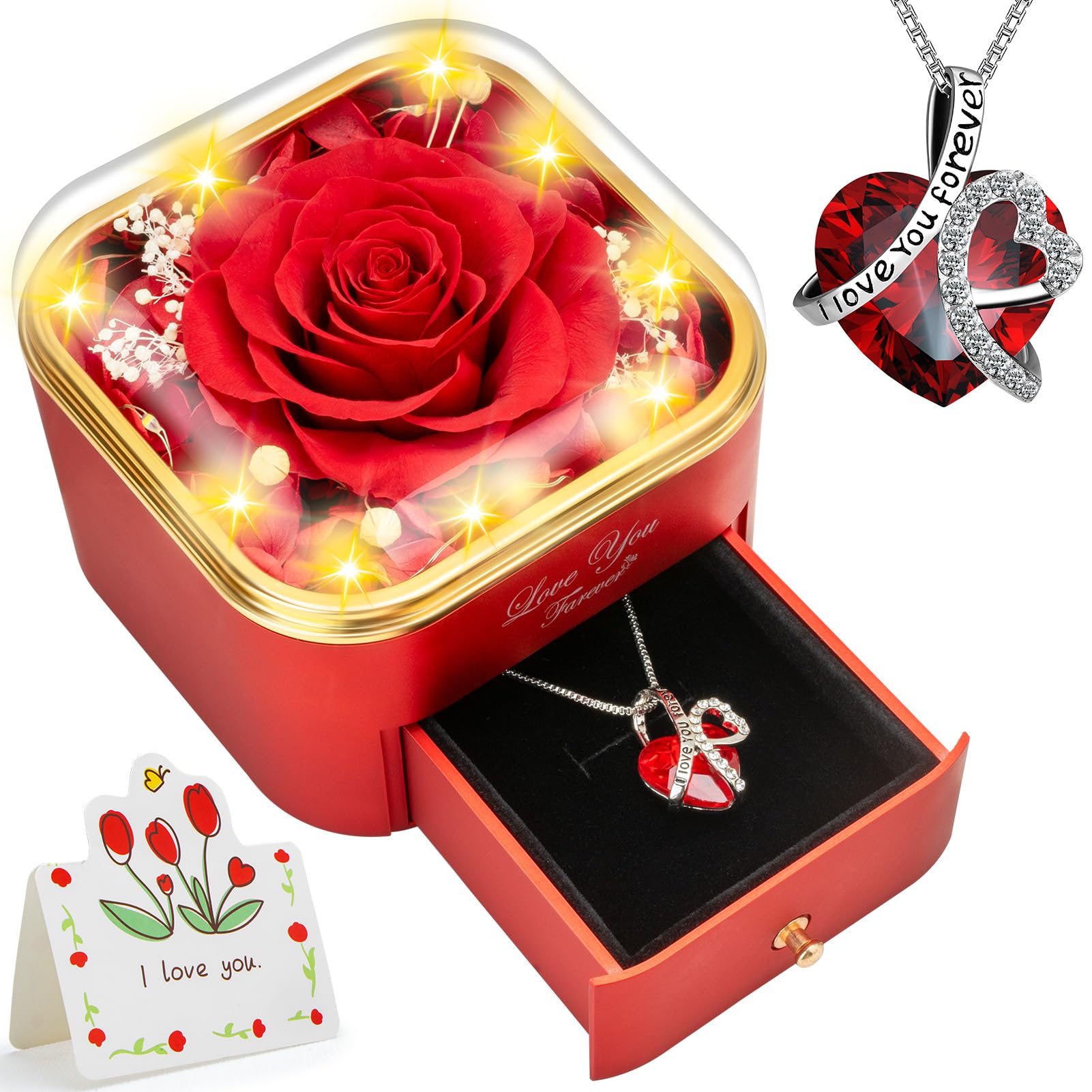 Lebana coffret rose ouverte montrant la fleur préservée et son élégance durable