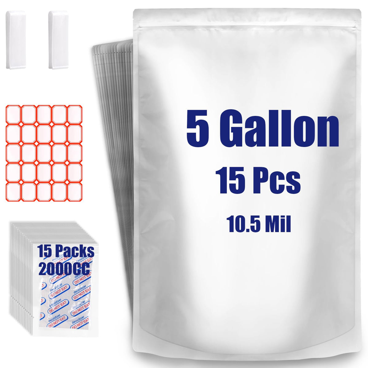 Leboduo vue avant du sac 5 gallon montrant l'impression et fermeture, protection visible