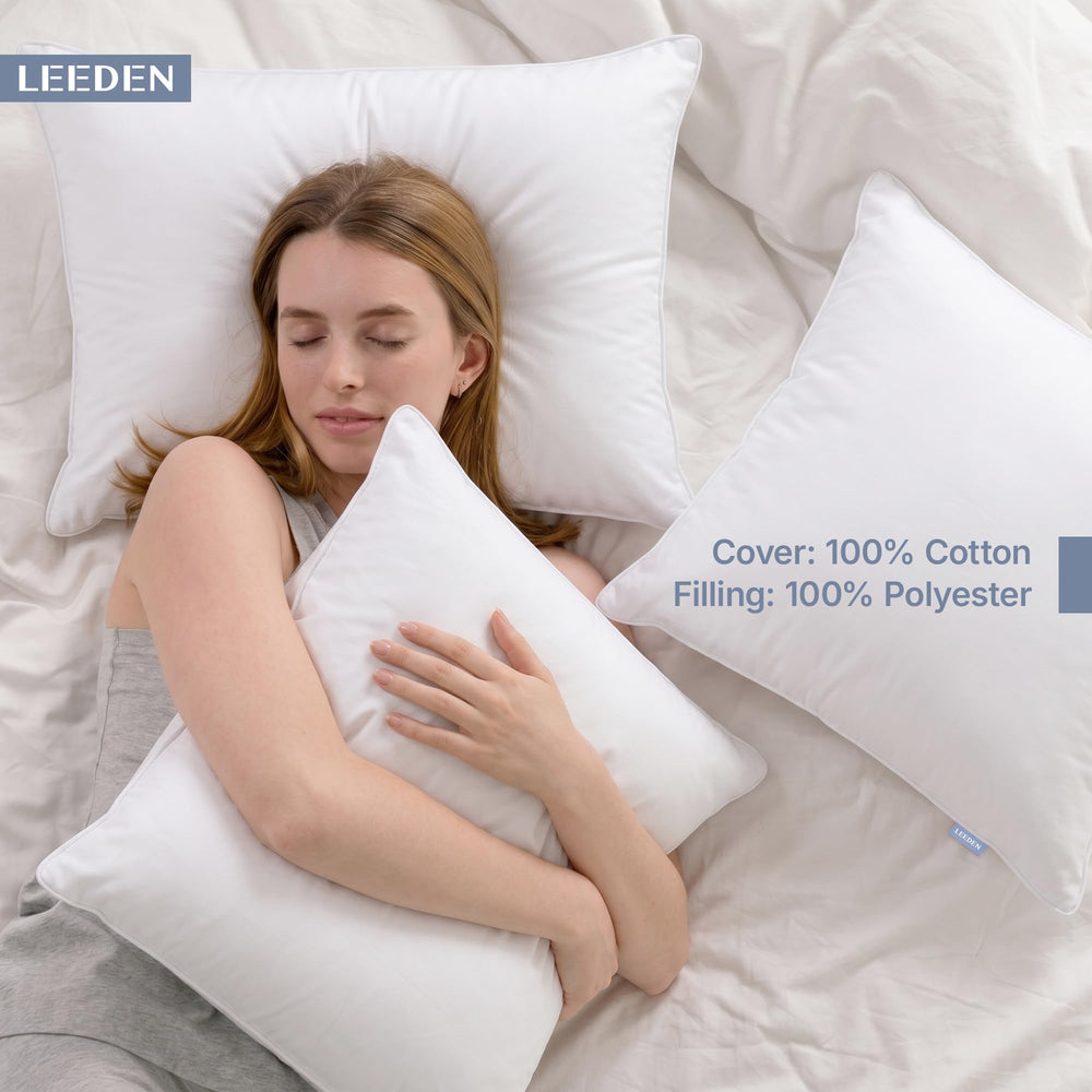 Leeden détail de la housse en coton montrant texture douce et respirabilité