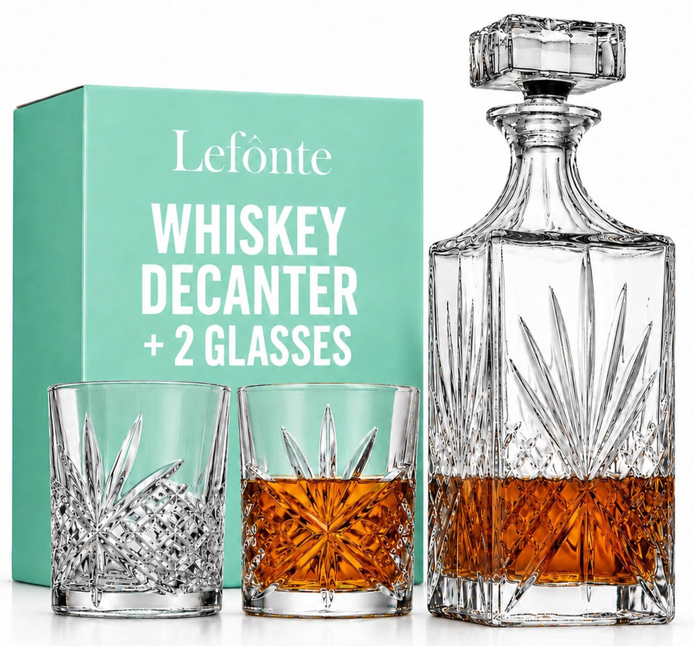 Lefonte decanter face avant mettant en valeur l'élégance pour servir