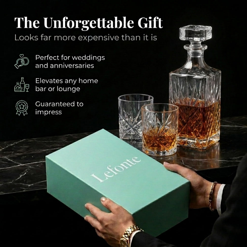 Lefonte decanter sur plateau de service pour un bar harmonieux