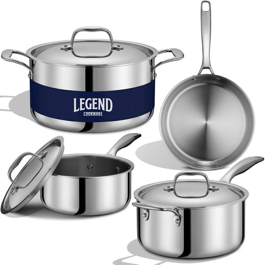 LEGEND COOKWARE ensemble 7 pièces vue d’ensemble durable et polyvalente