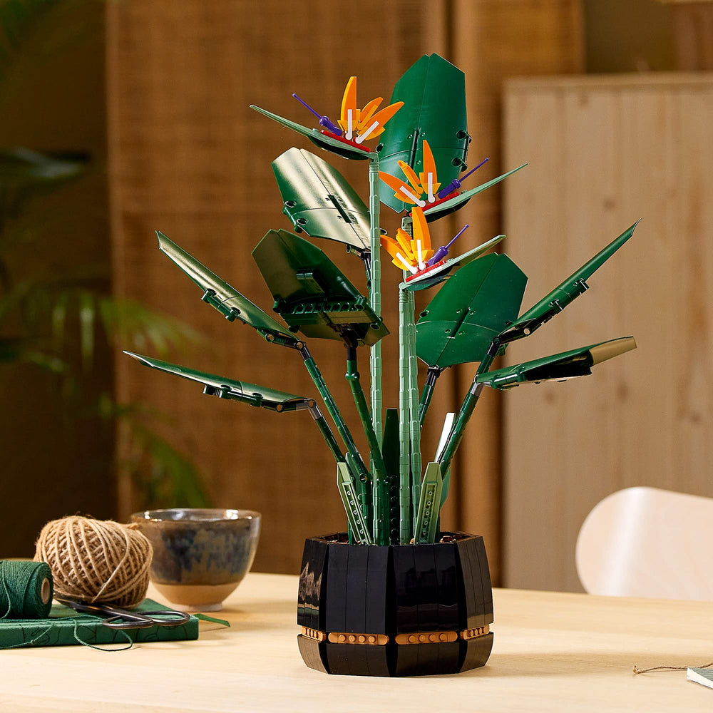 LEGO Bird of Paradise en situation déco salon apporte touche tropicale
