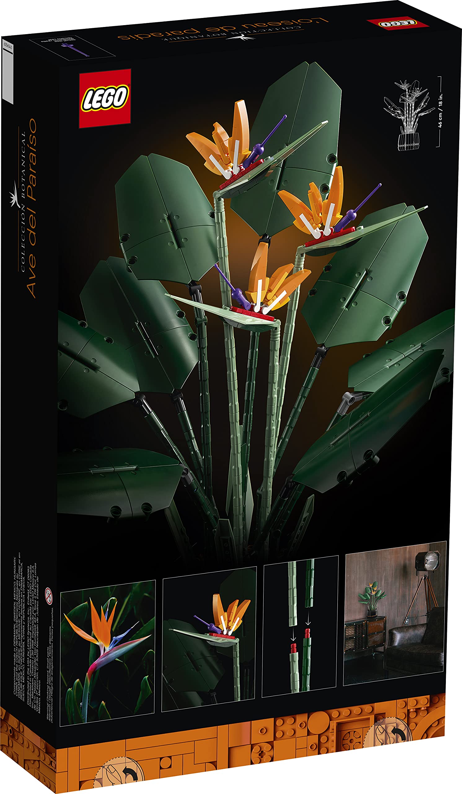LEGO Bird of Paradise pot noir prêt à exposer offrant finition élégante
