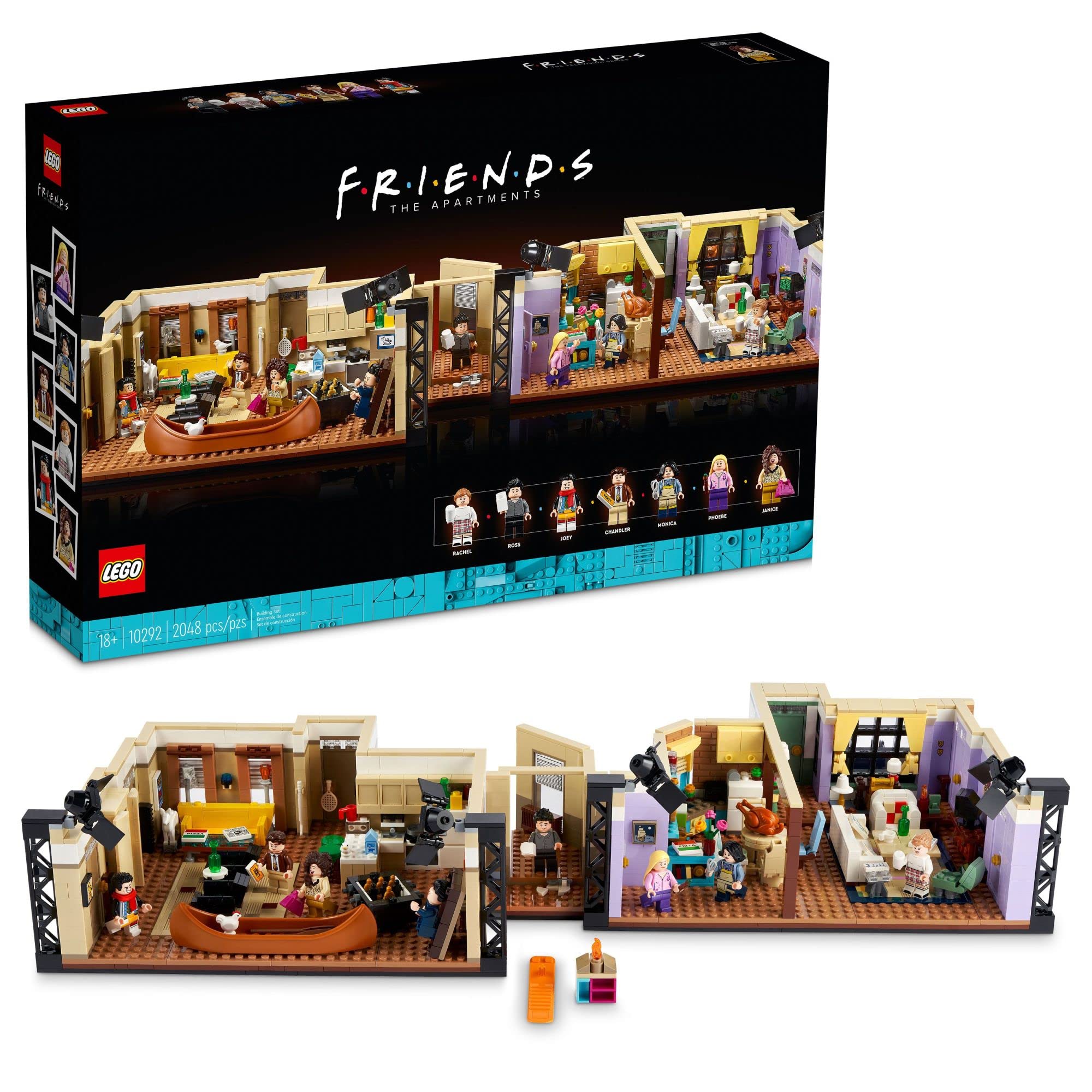LEGO Icons façade des appartements Friends montrant l'ensemble exposable