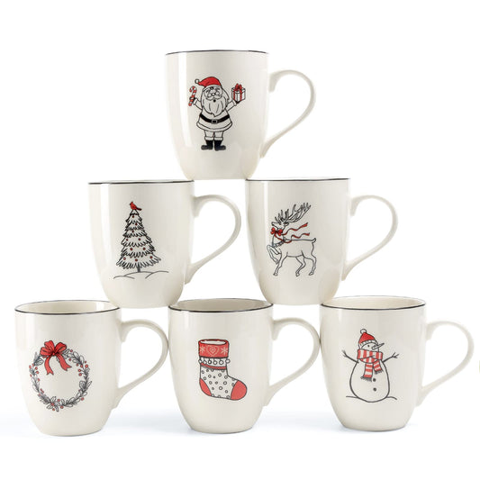 LEHAHA face avant du coffret de six mugs pour une table festive