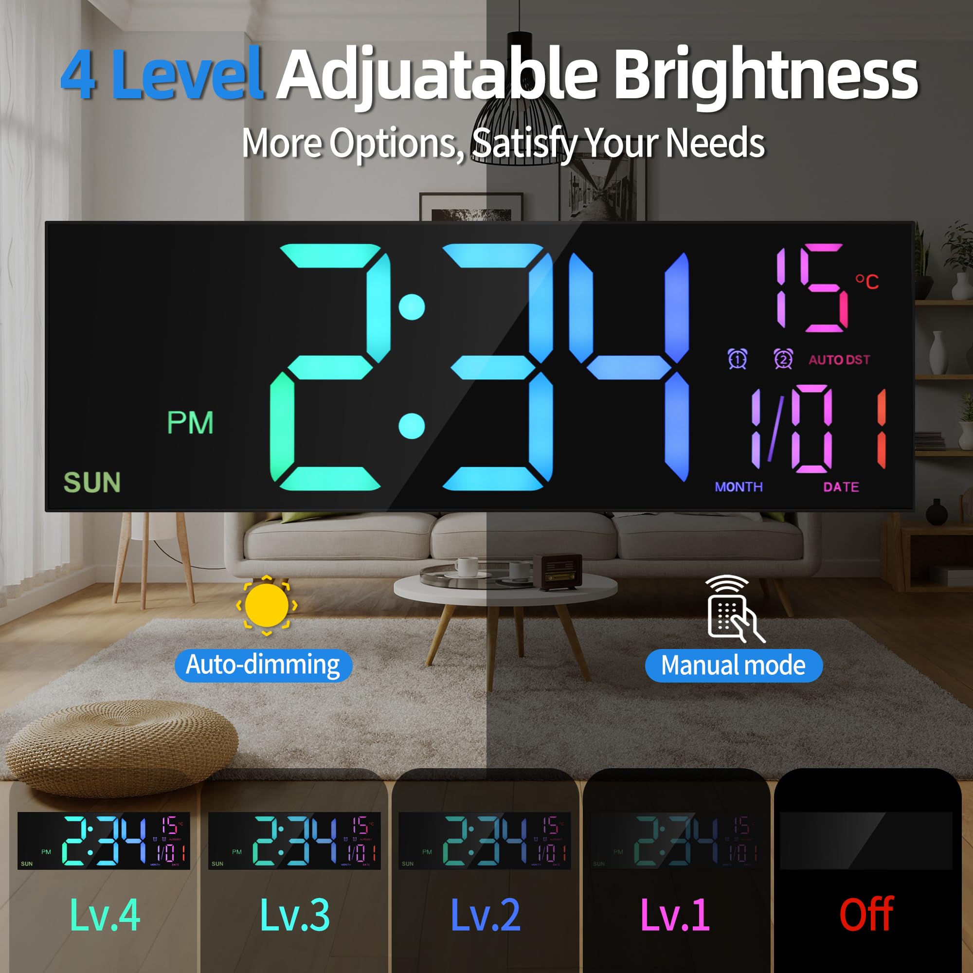 LEIKE bandeau RGB montrant couleurs variables bénéfice ambiance personnalisée