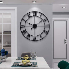 LEIKE horloge murale face complète noir, impact visuel élégant