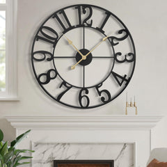 LEIKE horloge face entière noir rétro, lisibilité optimale