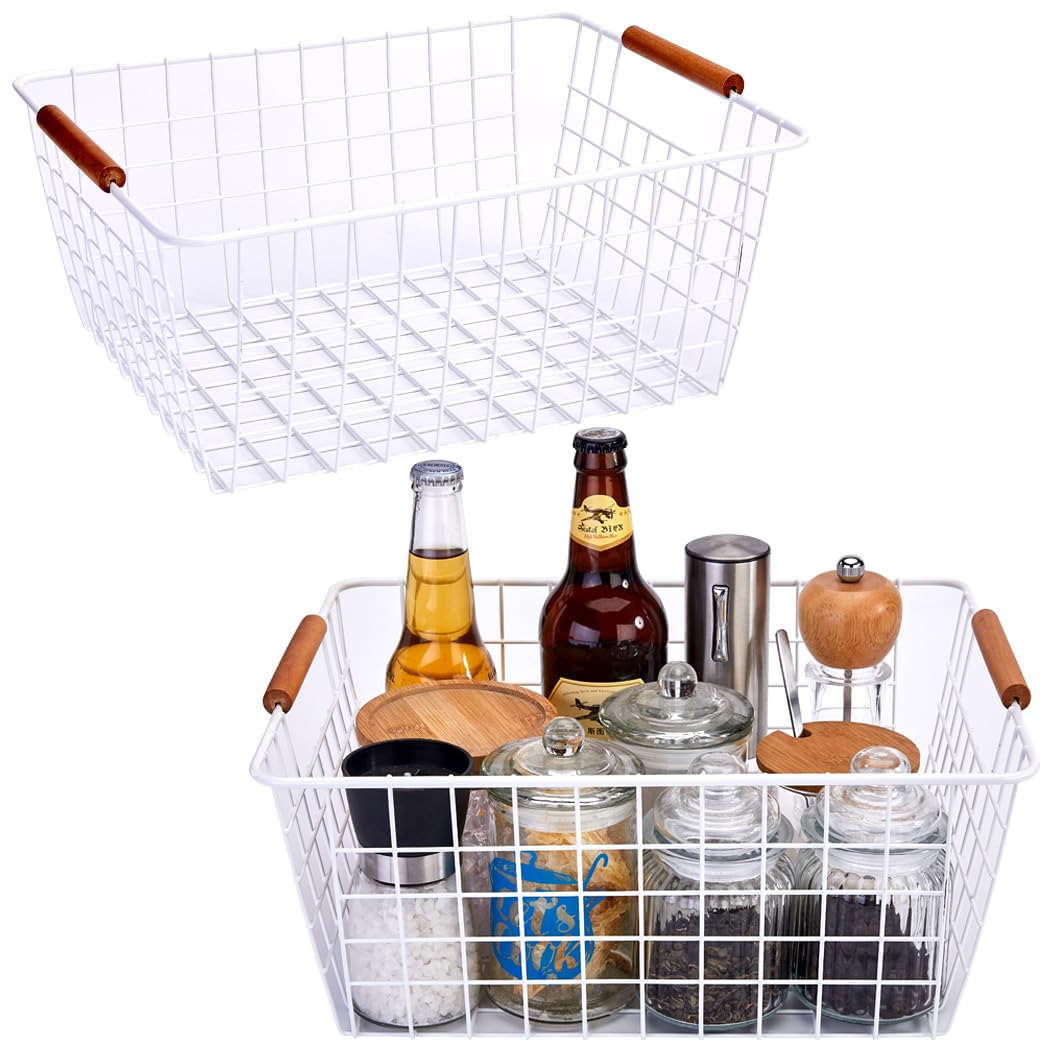LeleCAT panier fil blanc face avant montrant rangement propre et gain de place