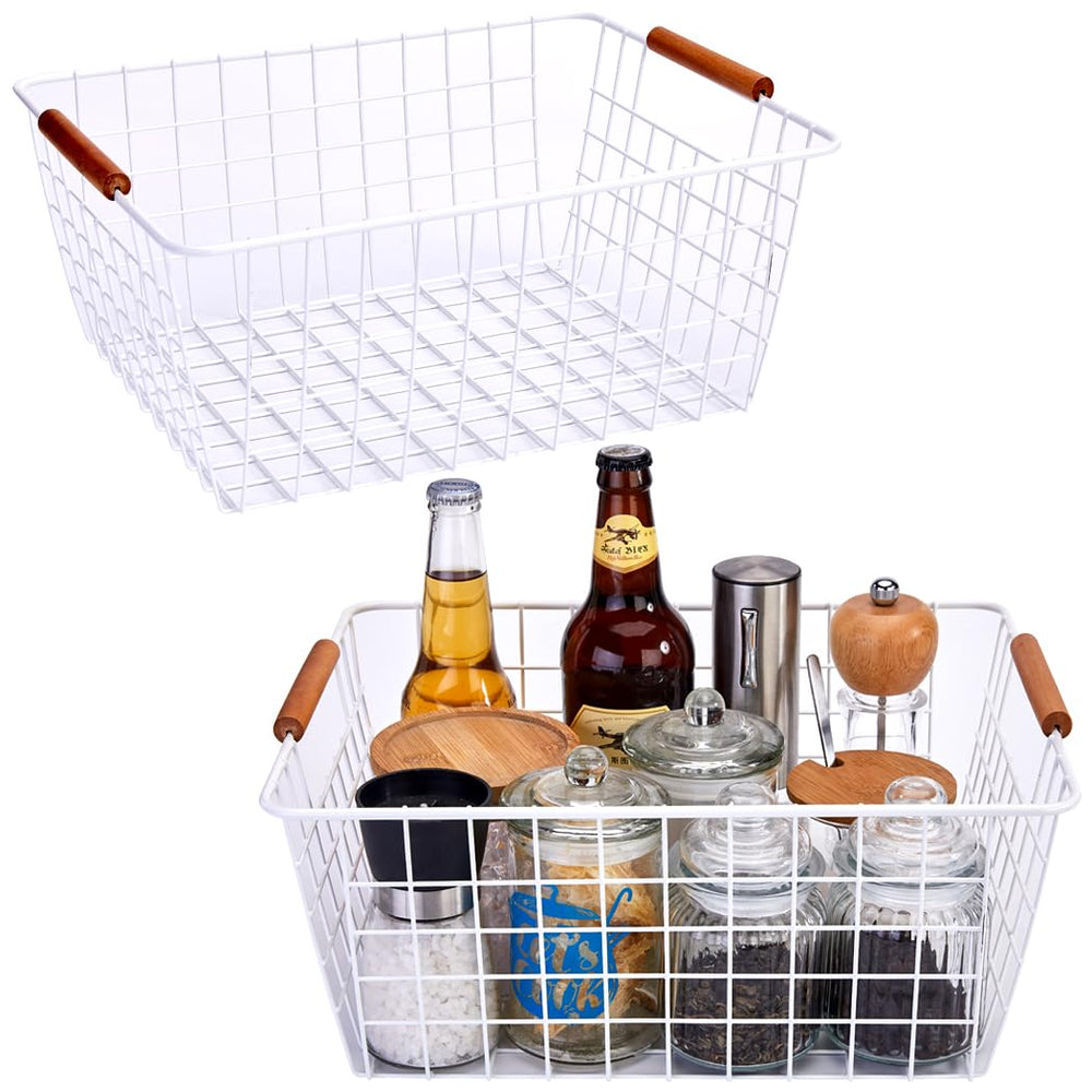 LeleCAT panier fil blanc face avant montrant rangement propre et gain de place