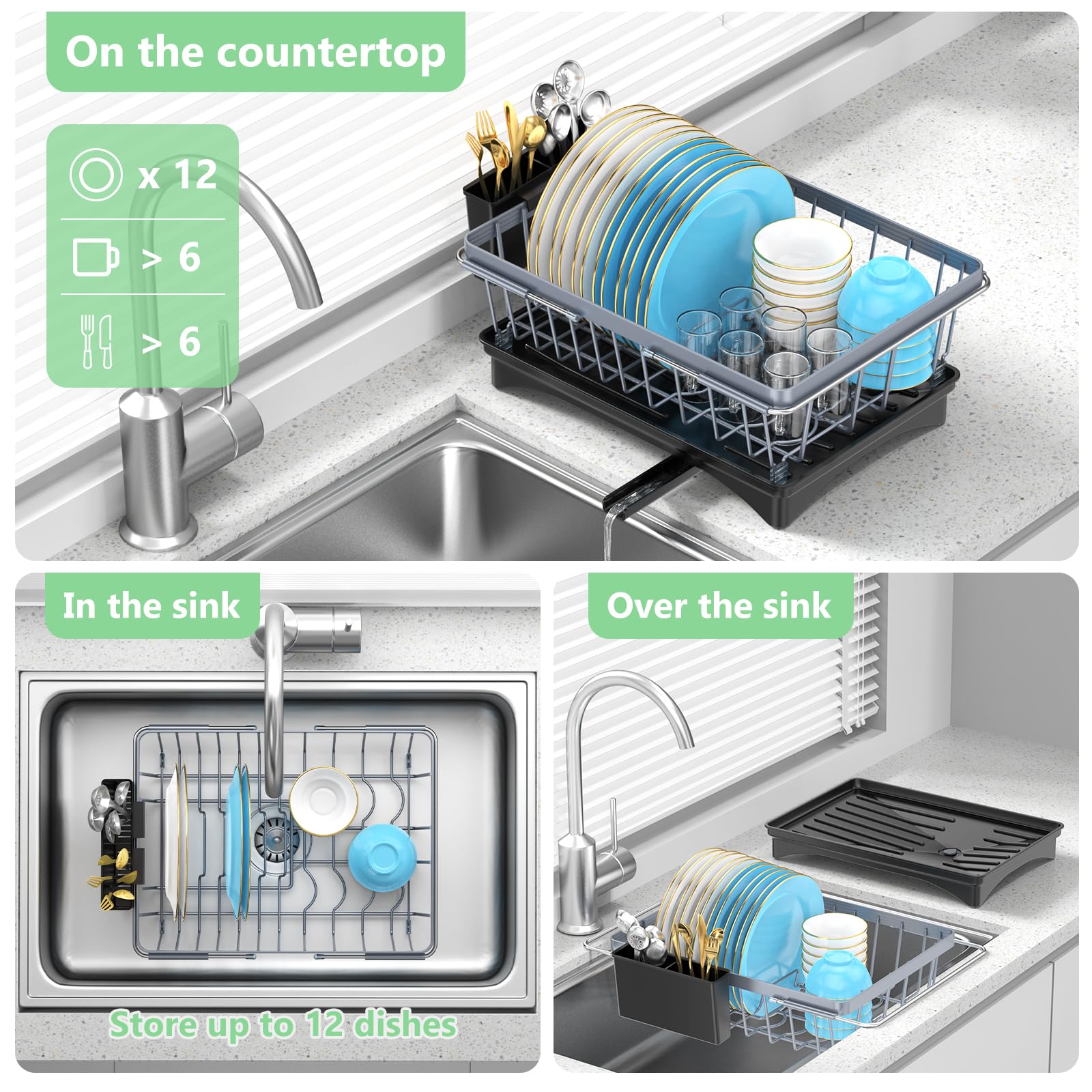 LEMIKKLE porte-couverts détachable avec drainage pour séchage rapide