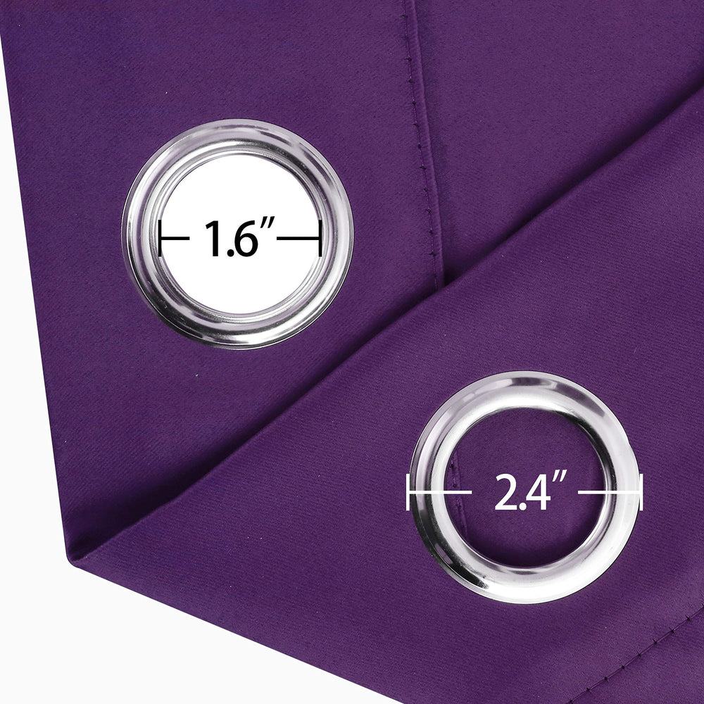 LEMOMO rideau violet à côté meuble pour évaluer taille et proportion
