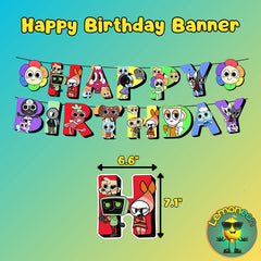 Lemoneon bannière Happy Birthday gros plan, texte net et couleurs vives