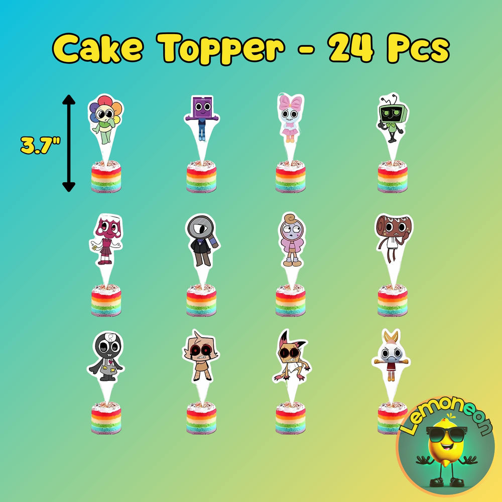 Lemoneon décor cupcakes 24 pièces, assortiment prêt à poser et décoratif