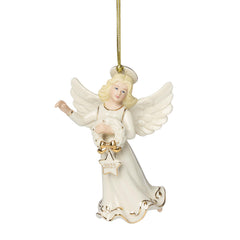 Lenox ornement ange face montrant la porcelaine lumineuse et finition soignée