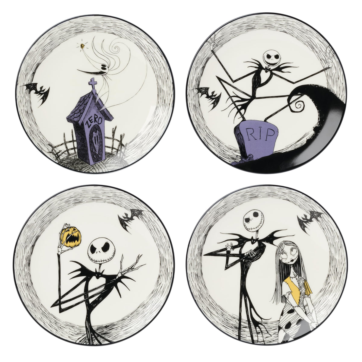 Lenox assiette avec motif Jack Skellington montrant un détail net et thème reconnaissable