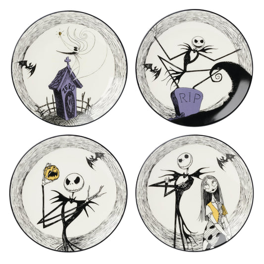 Lenox assiette avec motif Jack Skellington montrant un détail net et thème reconnaissable