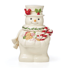 Lenox bocal bonhomme de neige face montrant design festif et fonctionnalité