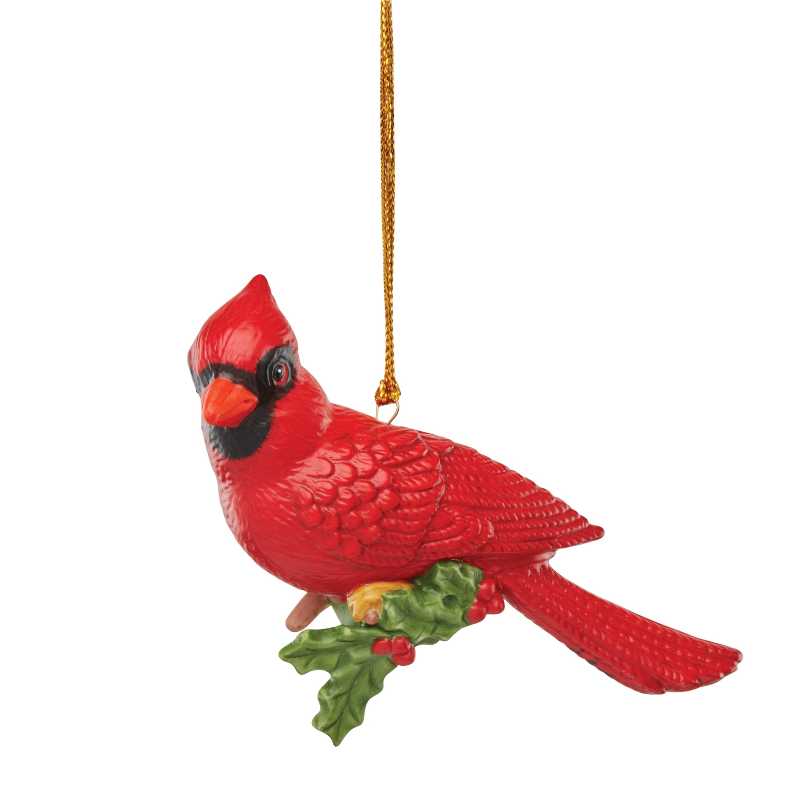 Lenox ornement chardonneret face avant montrant finition soignée et éclat festif