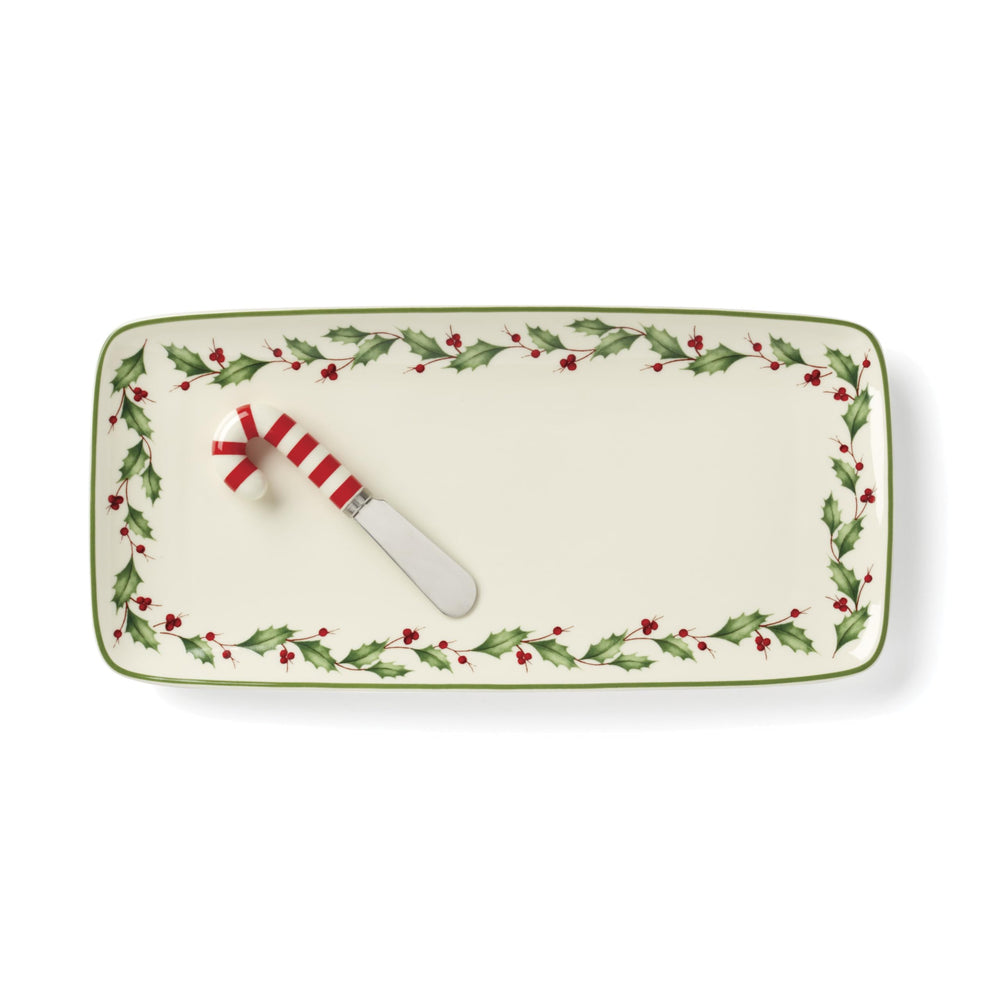 Lenox motif houx et baies gros plan, détail décoratif raffiné