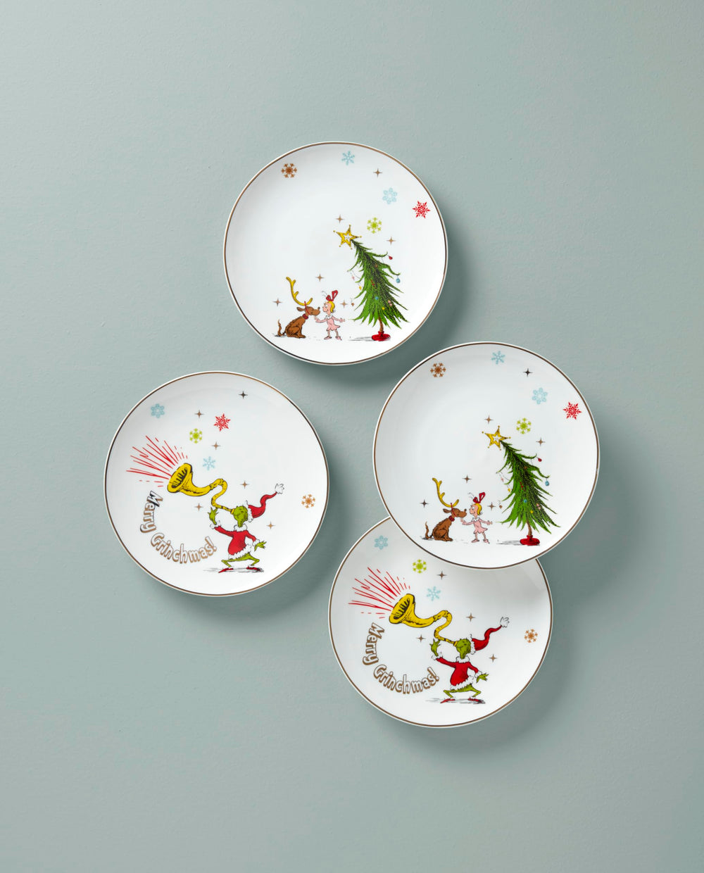 Lenox ensemble de quatre assiettes empilées, gain de place et rangement facile