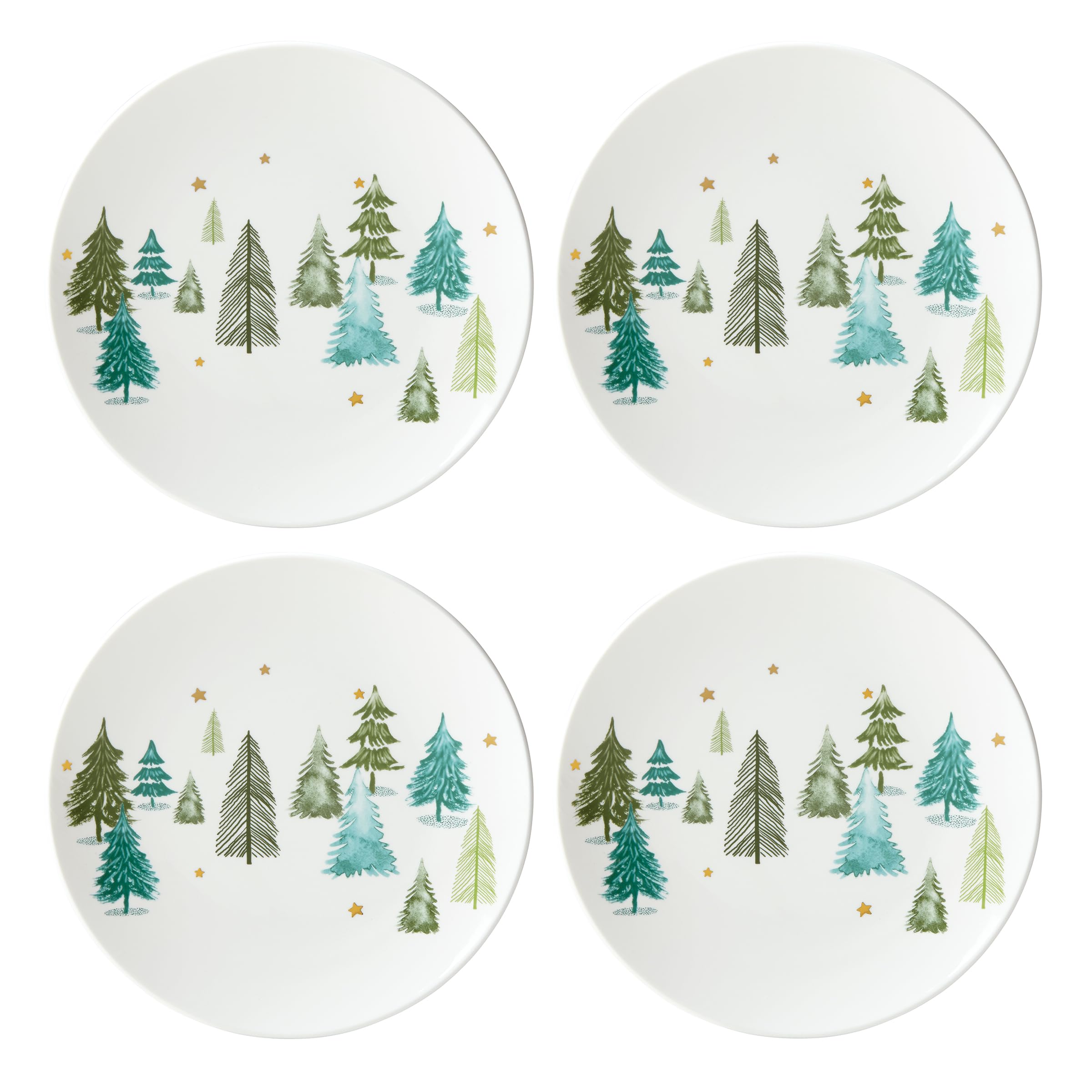 Lenox assiette d'accent face avant motif sapin, élégance festive