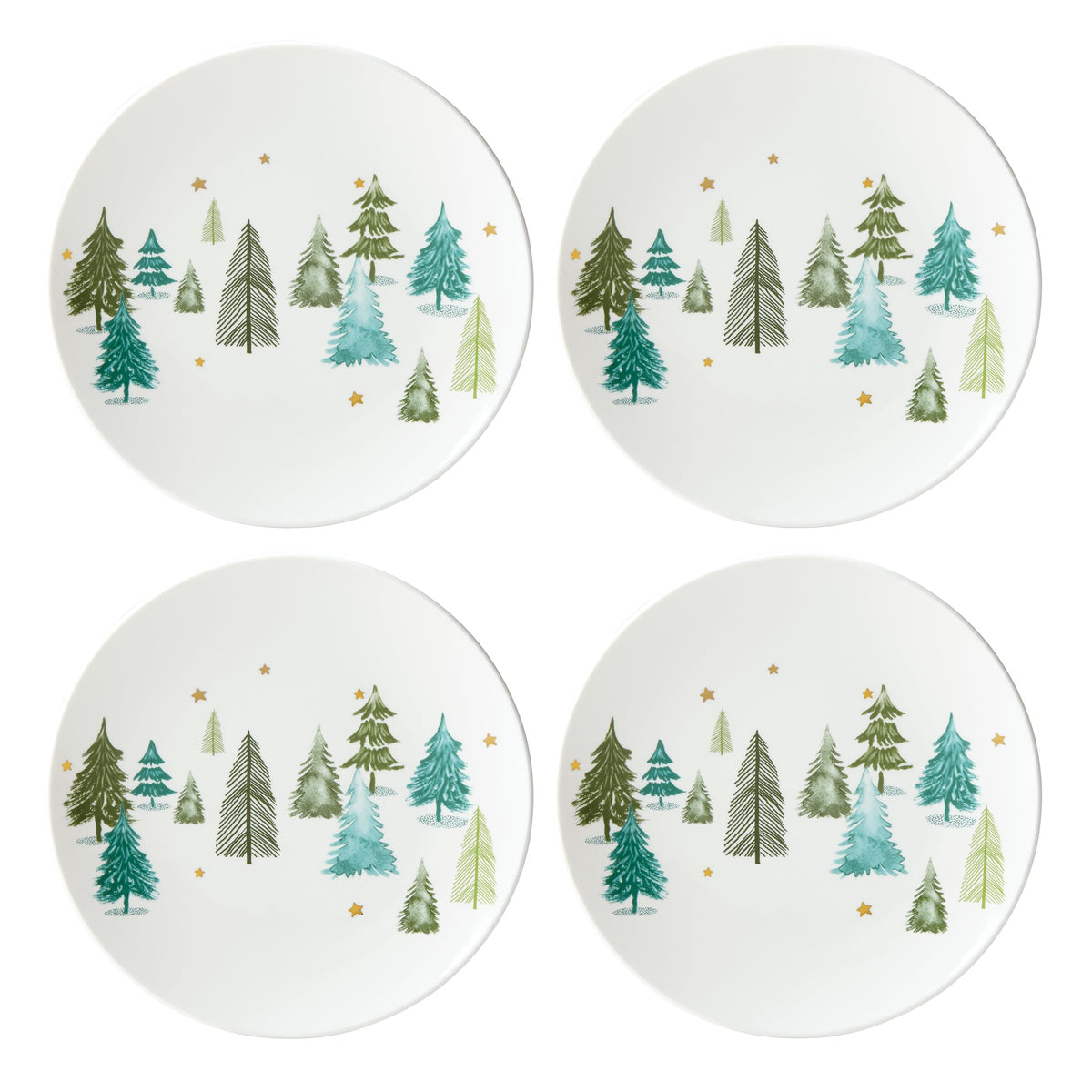 Lenox assiette d'accent face avant motif sapin, élégance festive