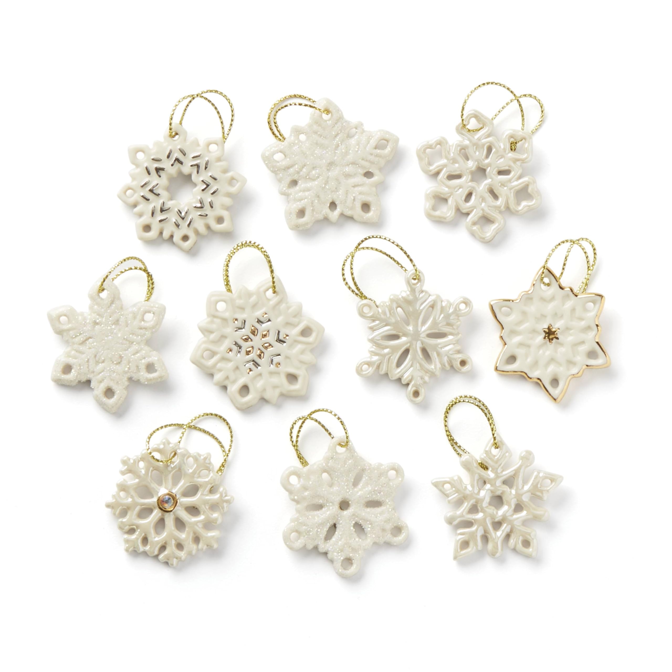 Lenox packaging avant montrant 10 mini flocons, protège et organise