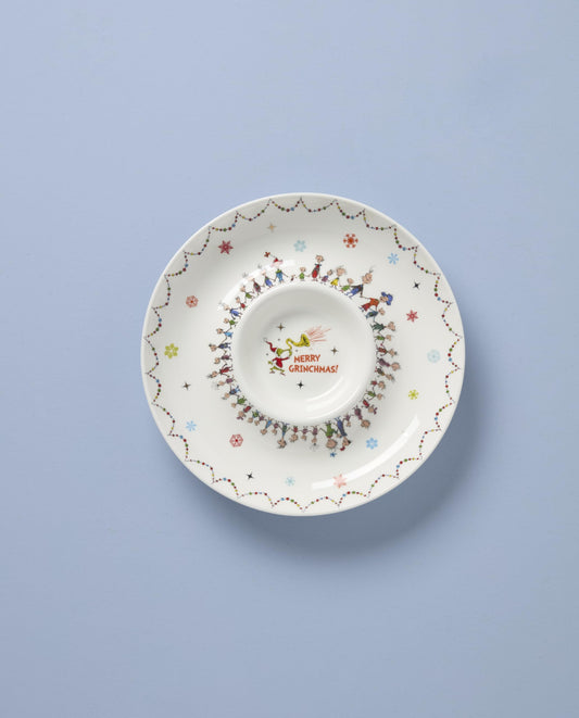 Lenox Grinch gros plan motif mettant en valeur couleurs et finesse