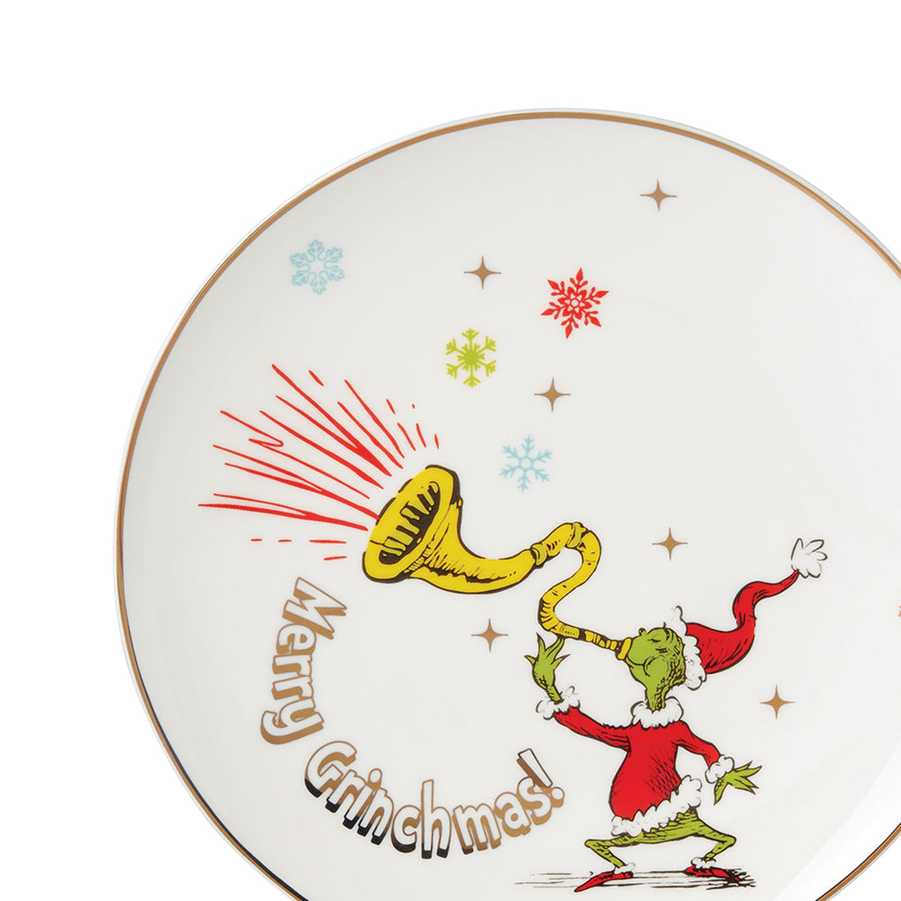 Lenox gros plan du motif Grinch montrant détails colorés et finition soignée