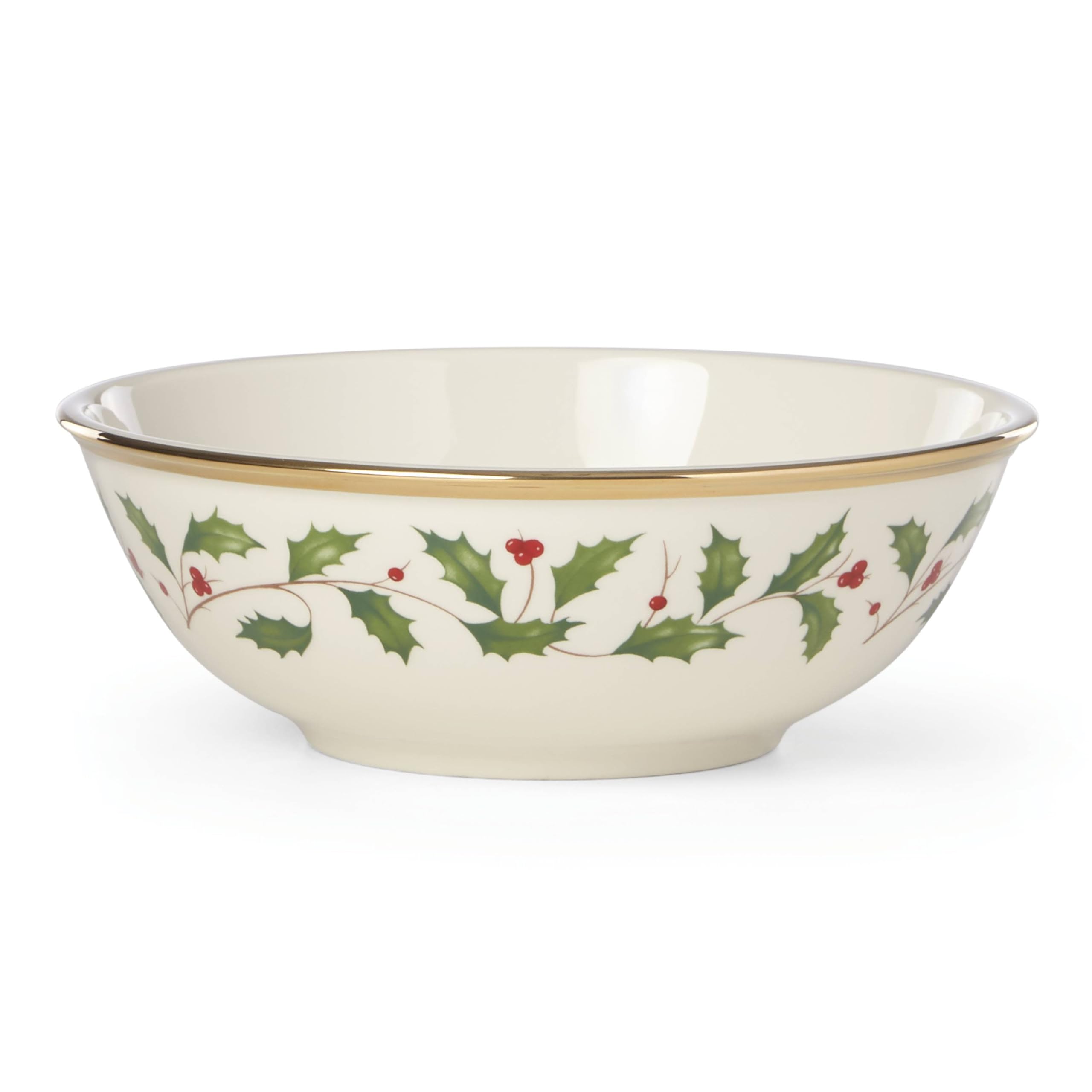 Lenox gros plan motif houx et baies offrant charme festif