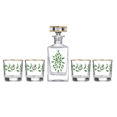Lenox carafe et verres face affichant décor houx et élégance