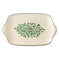 Lenox plat Holiday vu de face avec motif houx et présentation soignée bénéfice esthétique