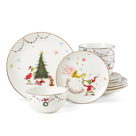 Lenox — face avant du service illustrant les personnages pour une table festive
