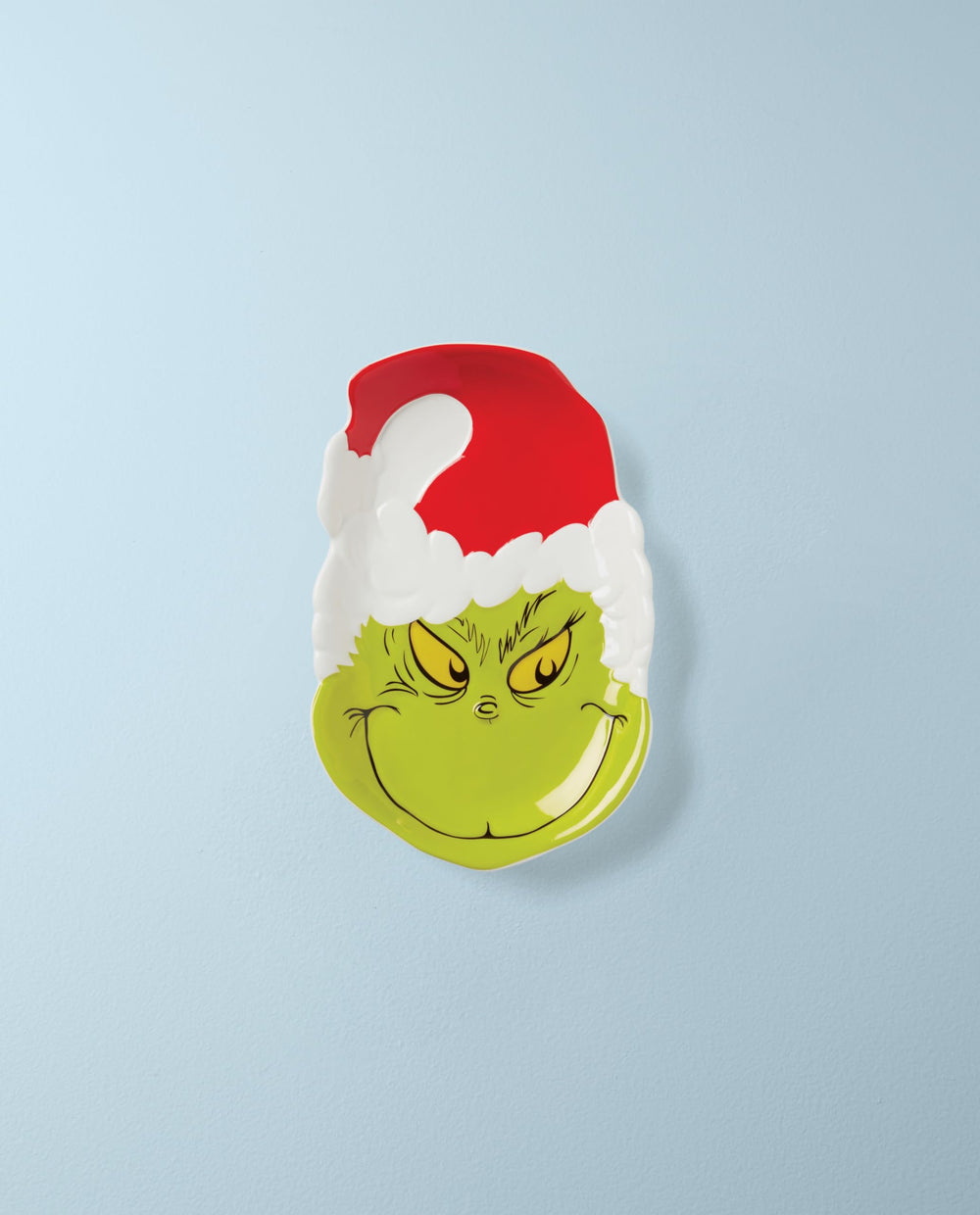 Lenox gros plan sur le sourire du Grinch montrant détails peints et qualité