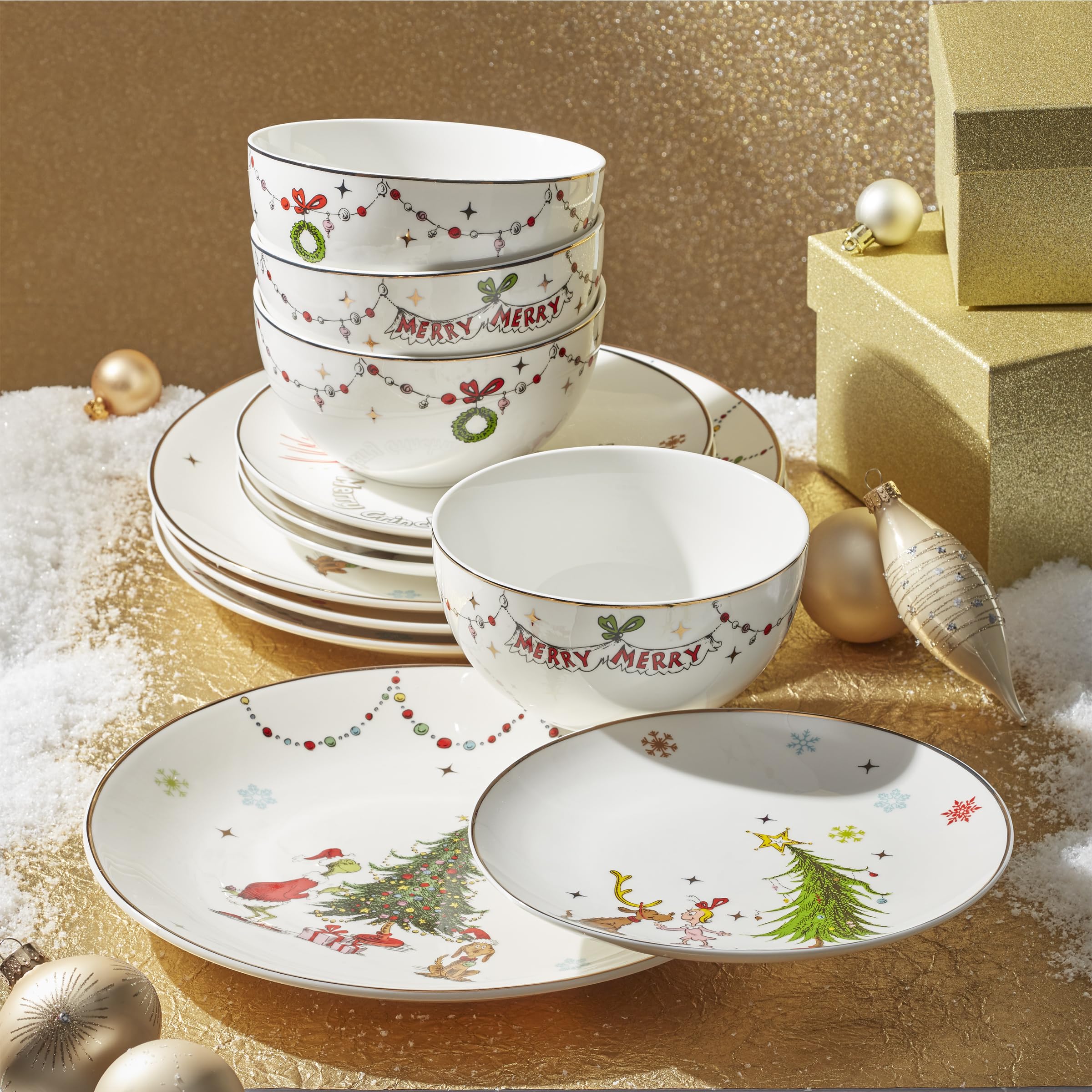 Lenox — service dressé en situation pour créer une ambiance de Noël conviviale