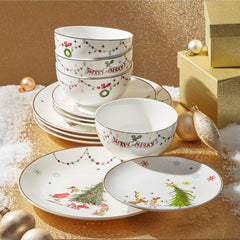 Lenox — service dressé en situation pour créer une ambiance de Noël conviviale