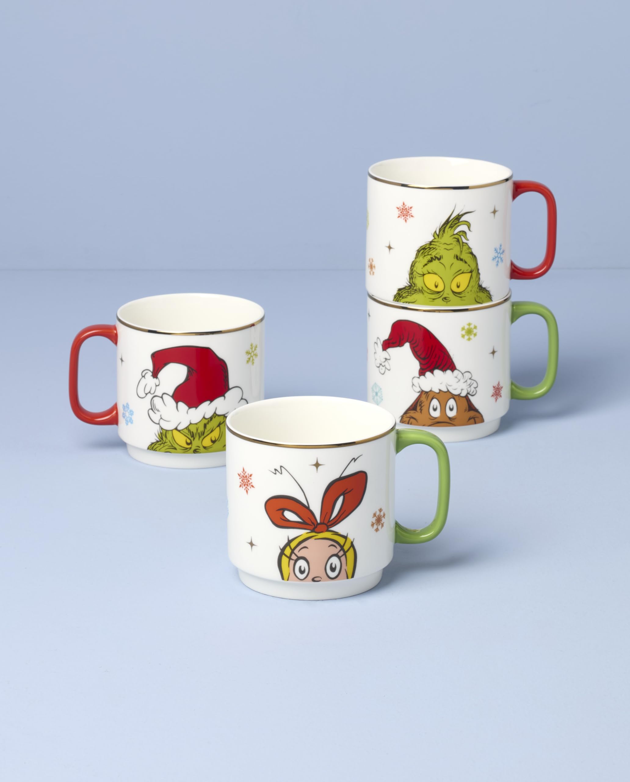 Lenox quatre mugs empilés économisant de l’espace dans placard