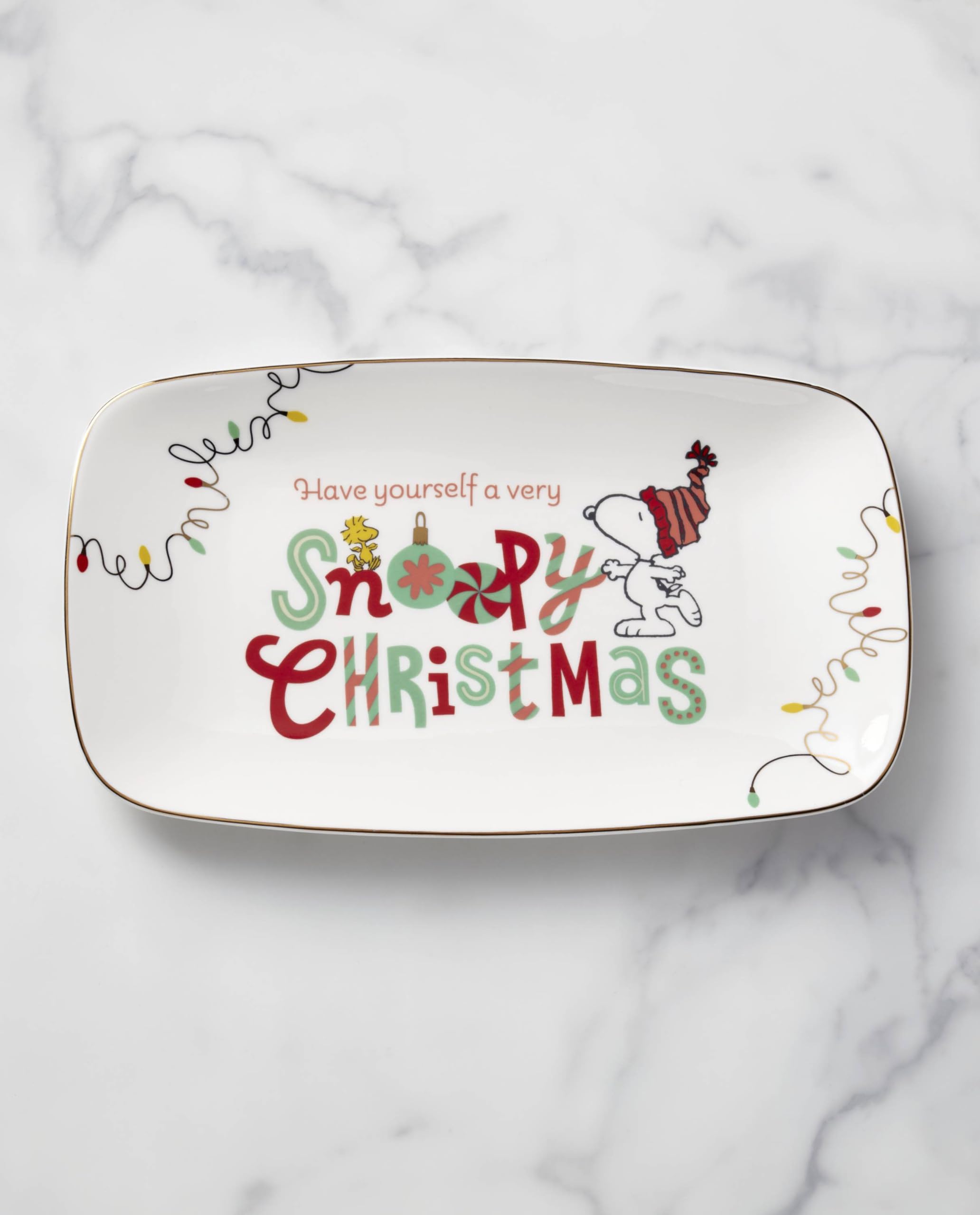 Lenox gros plan motif Snoopy et Woodstock pour couleurs nettes et charmantes