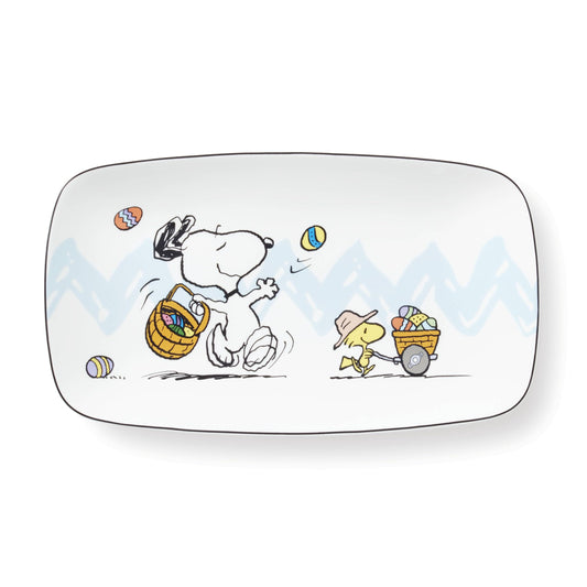 Lenox Snoopy plateau face montrant Snoopy et Woodstock pour une table joyeuse