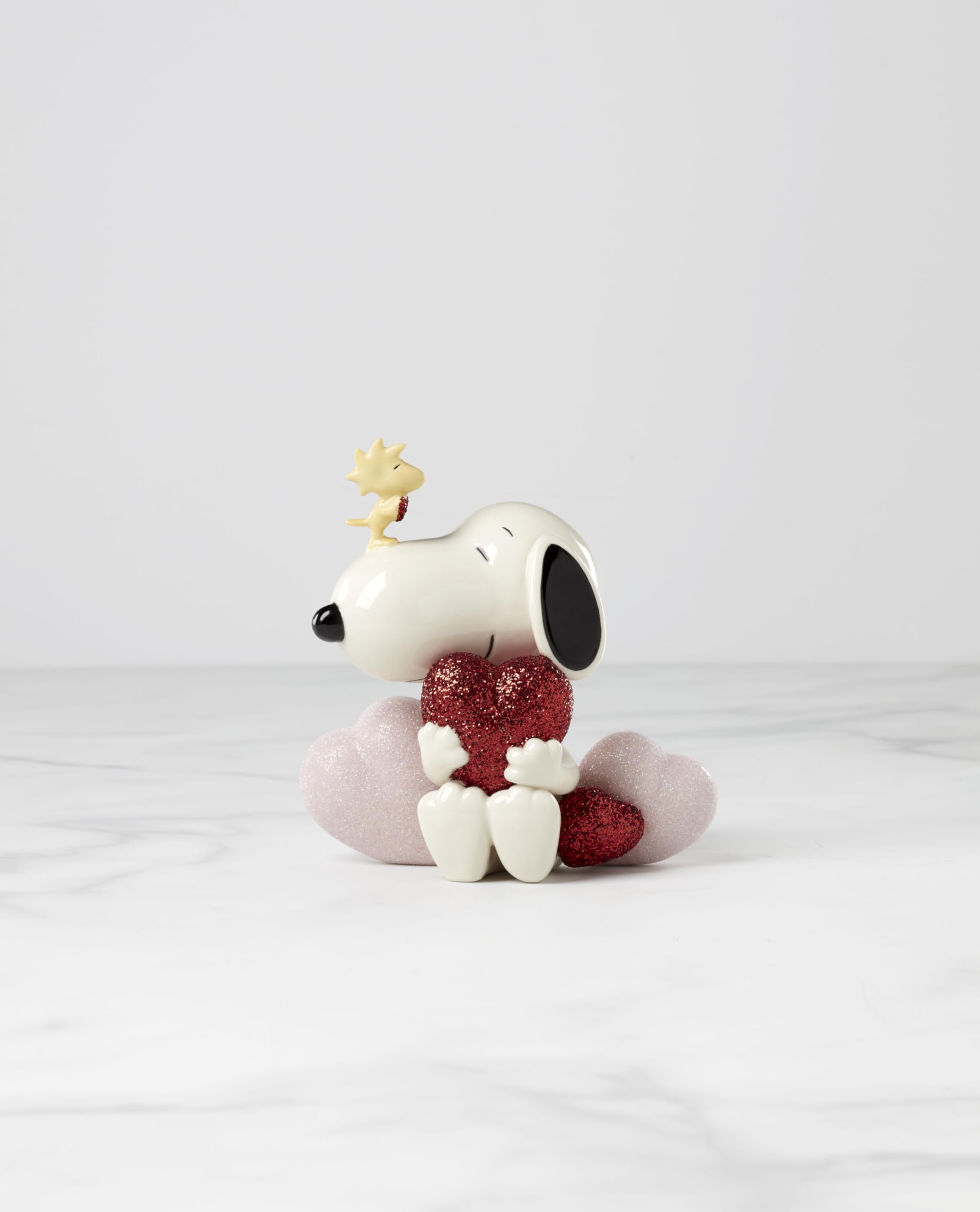 Lenox Snoopy profil avec Woodstock mettant en valeur l'expression