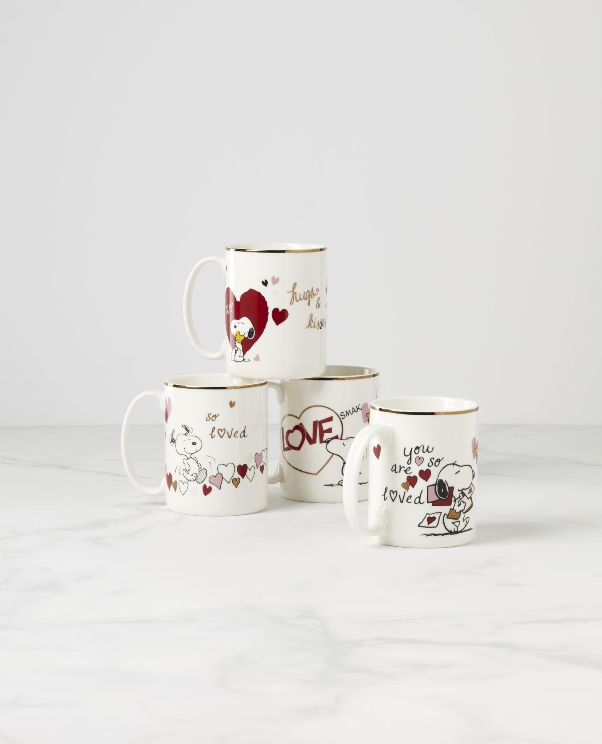 Lenox ensemble de quatre tasses assorties prêt à offrir pour la Saint‑Valentin