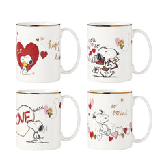 Lenox vue de face du mug Snoopy Valentine's Day montrant le motif charmant