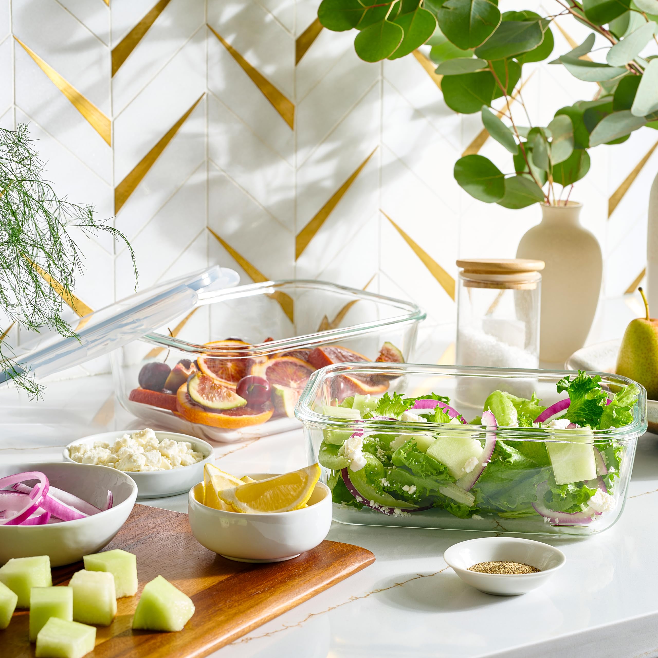 Le'raze contenants en usage pendant préparation de repas gain de temps