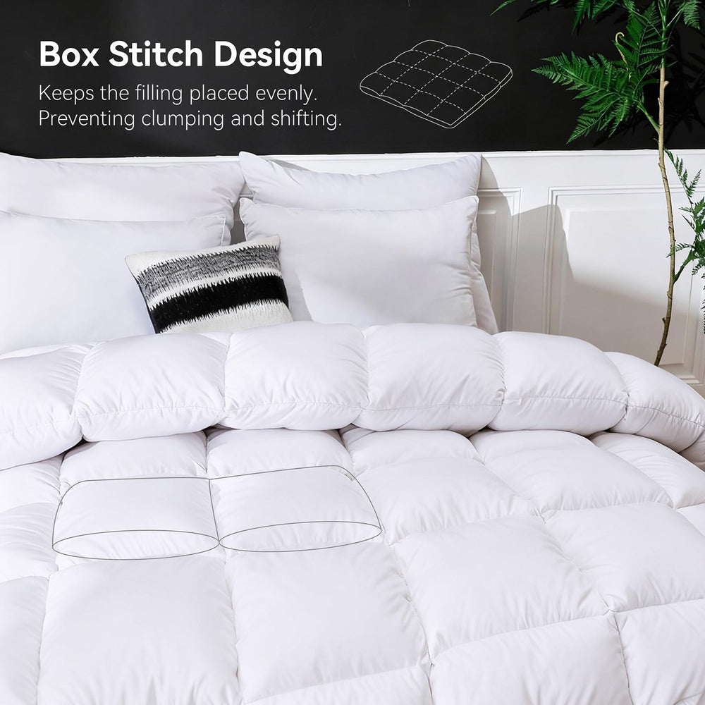 LESNNCIER couette installée sur lit king, confort hôtelier visuel