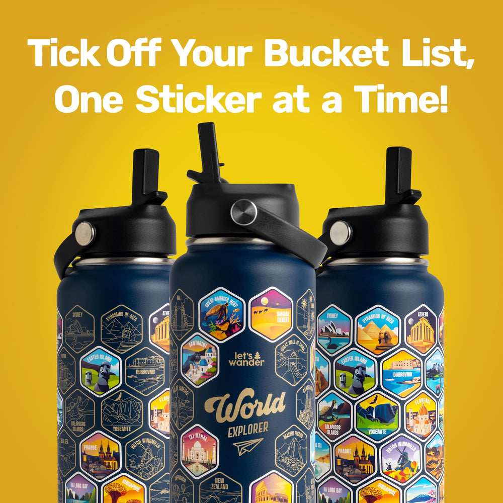 LET'S WANDER assortiment de 50 autocollants waterproof pour personnaliser