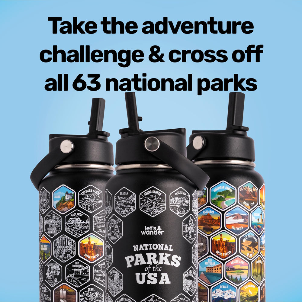 LET'S WANDER comparaison d'échelle montrant la capacité 32 oz