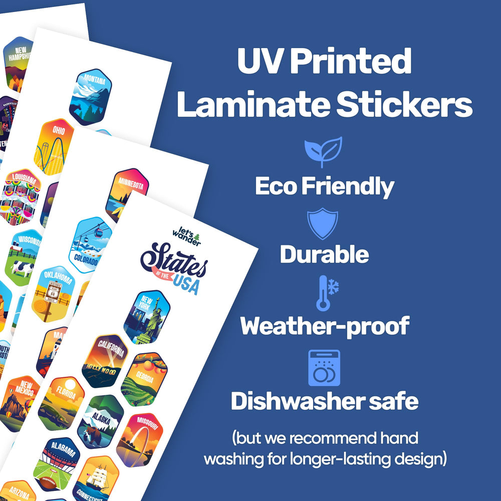 LET'S WANDER gravure permanente des 50 designs visible pour personnalisation